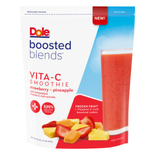 Dole Boosted Blends Vita-C Strawberry + Pineapple Smoothie Frozen Fruit