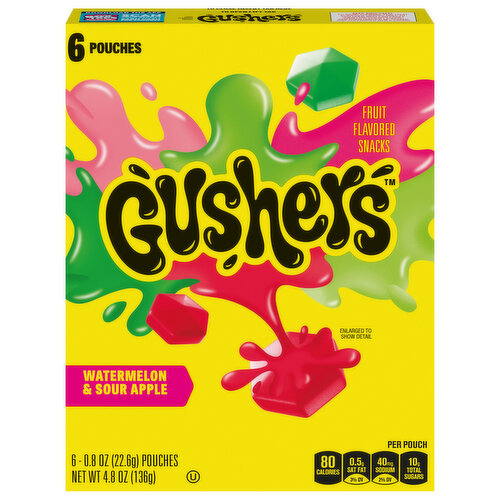 Gushers Fruit Flavored Snacks, Watermelon & Sour Apple