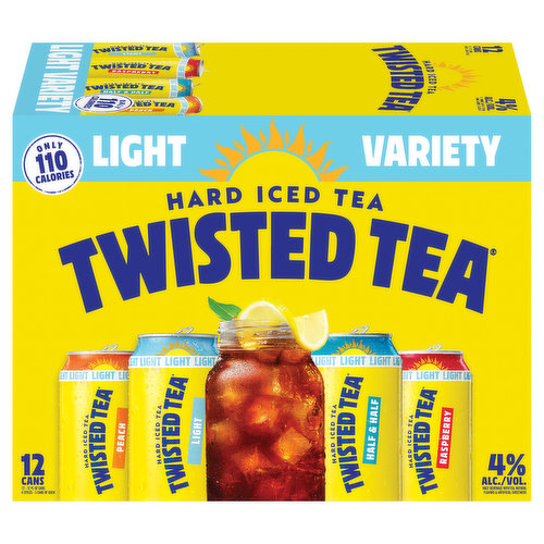 Twisted Tea Hard Iced Tea, Light Variety