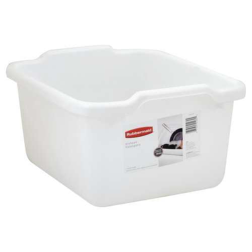 14.8 l. 15.23 x 12.46 x 7.8 in (38.68 x 31.65 x 19.82 cm). Resists mold & mildew with Microban. www.rubbermaid.com. Made in USA.