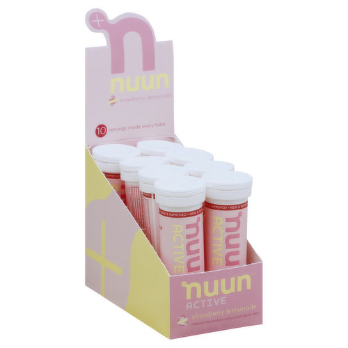 Nuun Electrolyte Supplement, Effervescent Tablets, Strawberry Lemonade