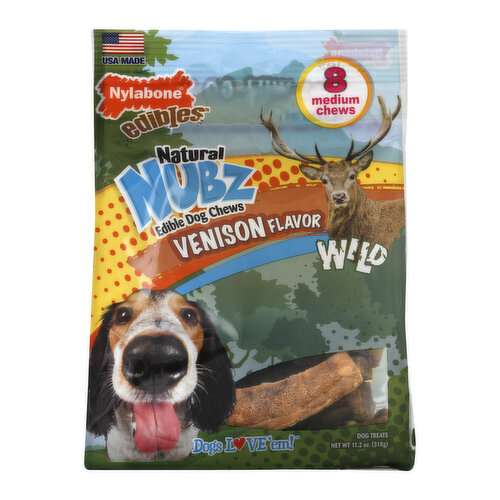 NYLABONE Edibles Dog Treats, Nubz, Venison Flavor, Medium