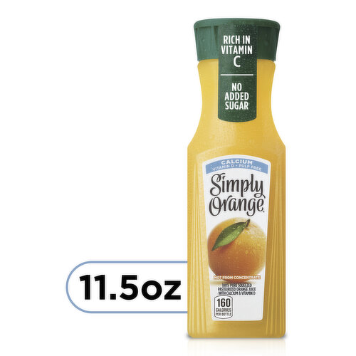 Simply Orange Pulp Free Juice Bottle, 11.5 fl oz