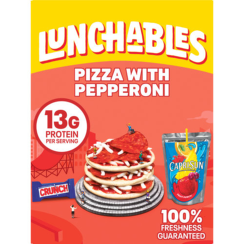 Lunchables Pizza with Pepperoni Meal Kit with Capri Sun Fruit Punch Drink & Crunch Candy Bar