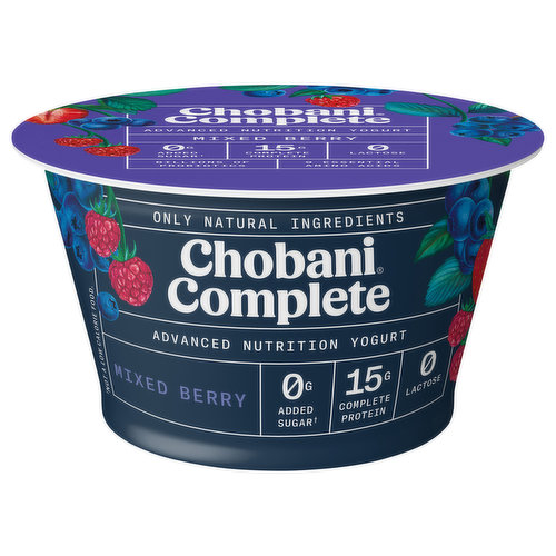 Chobani Complete Yogurt, Greek, Low-Fat, Mixed Berry