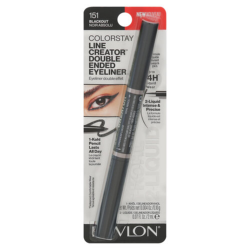 Revlon ColorStay Eyeliner, Double Ended, Line Creator, Blackout 151