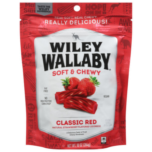 Wiley Wallaby Licorice, Classic Red, Soft & Chewy