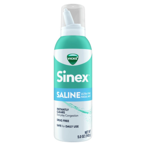 Vicks Saline Vicks Sinex Saline Ultra Fine Nasal Mist, Drug Free, 5 Oz