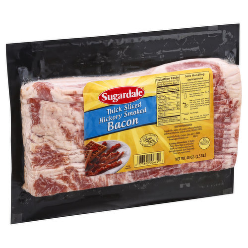 Sugardale Bacon, Hickory Smoked, Thick Sliced