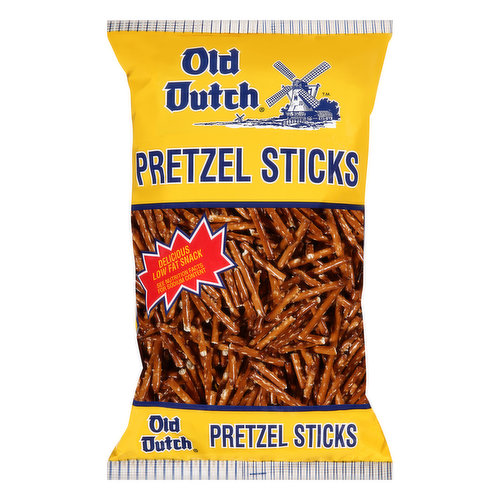 Delicious Low fat snack. See nutrition facts for sodium content. Quality lives here. Who is Old Dutch today? A tasty part of your busy life, bringing you, your family, and friends the snacks everyone/loves, We're proud to say that quality Lives Here within each and every one of our products. For generations, Old Dutch has been baking pretzels to perfection. Like these Sticks, a low-fat flavor favorite that are bursting with a rich taste that can't be beat. Delivering the classic, crispy crunch that’s become a signature of all our pretzels. At a party or picnic, at the big game or on your lunch break, however you enjoy them, you can't resist the Quality in our pretzels.