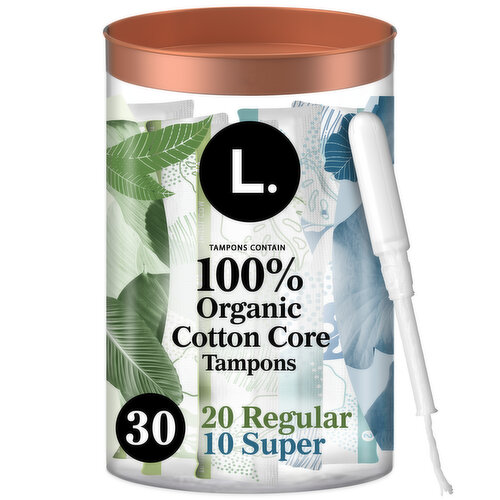 L. Organic Cotton Cotton Tampons Regular/Super Absorbency