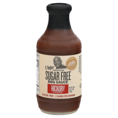 G Hughes BBQ Sauce, Sugar Free, Hickory Flavored, Smokehouse