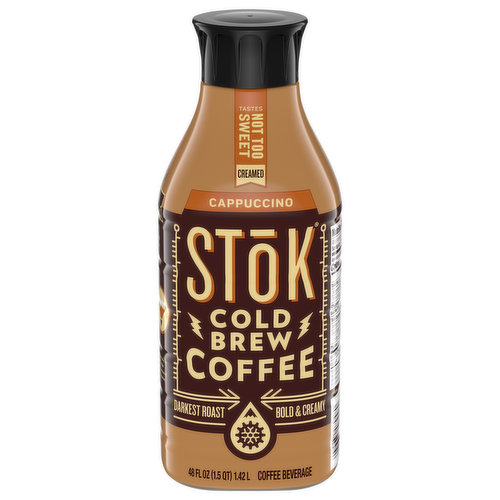 Stok Coffee Beverage, Darkest Roast, Cappuccino, Cold Brew