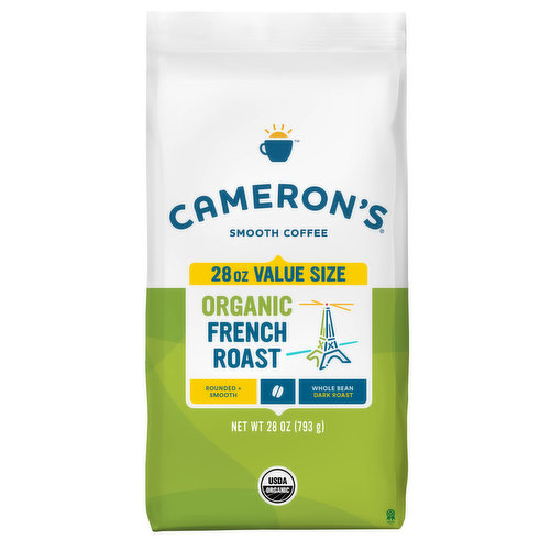 Cameron's Coffee, Organic, Whole Bean, Dark Roast, French Roast