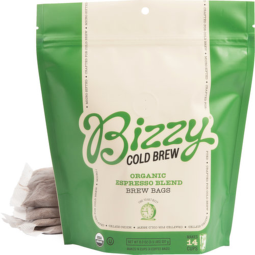 Bizzy Coffee, Cold Brew Bags, Espresso Blend