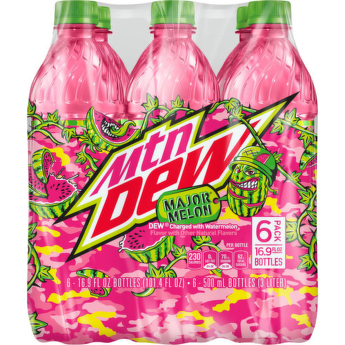 Mtn Dew Soda 16.9 Fl Oz, Multi-Pack Bottled Soda