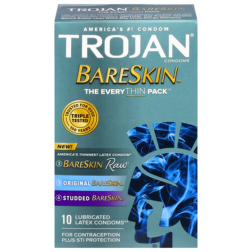 Trojan BareSkin Latex Condoms, Lubricated