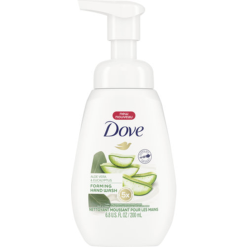 New. Building girls self-esteem. 5x more moisturizers plus dyhydrants. Than the leading liquid hand wash. Inspired by nature, our ultra gentle collection purifies & nourishes hands. Sulfate, dye and alcohol free. 100% gentle cleanser.150 pumps per bottle. www.dove.com. how2recycle.info. SmartLabel app enabled. Download our tools for free at dove.com/selfesteem. 1-800-761-3683. PETA: Cruelty-free. Globally, Dove does not test on animals.