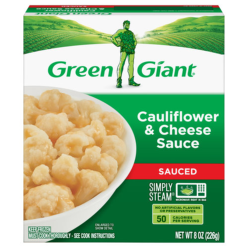 Green Giant Cauliflower, Cheese Sauce, Sauced