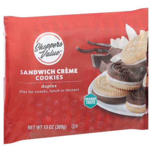 Shoppers Value Sandwich Creme Cookies, Duplex