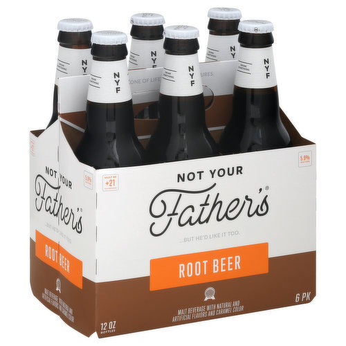 Must be 21+ to purchase. Malt beverage with natural and artificial flavors and caramel color. Malt beverage with natural and artificial flavors and caramel color. Not your Father's - but he'd like it too. Sip one of life simple pleasures. Please recycle. 5.9% alc/vol.