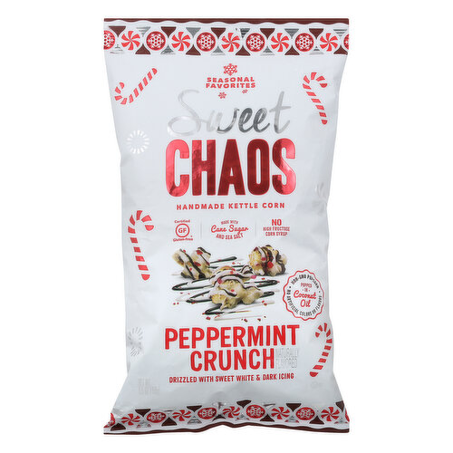 SWEET CHAOS Kettle Corn, Handmade, Peppermint Crunch