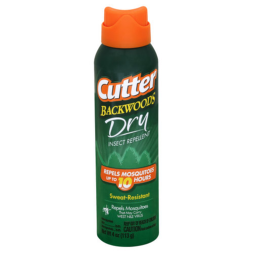 Cutter Backwoods Insect Repellent, Dry, Sweat-Resistant