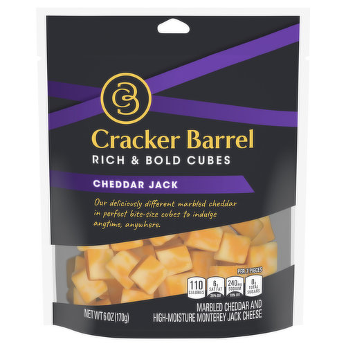 Cracker Barrel Cheese Cubes, Cheddar Jack, Rich & Bold