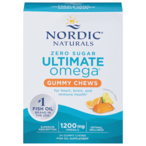 Nordic Naturals Ultimate Omega, Zero Sugar, Tropical Fruit, Gummy Chews