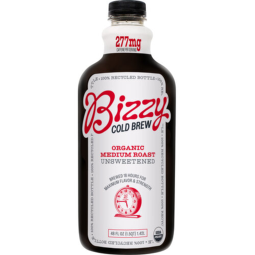 Bizzy Premium Coffee, Organic, Medium Roast, Unsweetened, Cold Brew