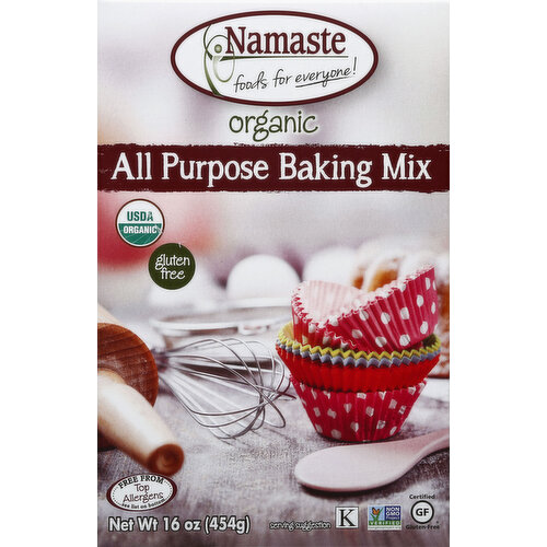 Foods for everyone! USDA organic. Free from top allergens. See list on bottom. Non GMO Project verified. nongmoproject.org. Certified gluten-free. Try all of our seriously tasty sweet and savory foods! Namaste Foods is a women-owned business and 'gives back' a portion of its profits to charitable organizations of all shapes and sizes. Recipes & more! www.namastefoods.com. Facebook. Twitter. Instagram. Pinterest. Dedicated facility. All natural. Comments? Write to: Namaste Foods, LLC, PO Box 3133, Coeur d'Alene, ID 83816; www.namastefoods.com; or call toll free 1-866-258-9493. Certified organic by A Bee Organic. 100% recycled paperboard. This product is free from: wheat; corn; gluten; sulfites; egg; sesame; dairy; casein; peanuts; potato; tree nuts; soy. Made in USA.