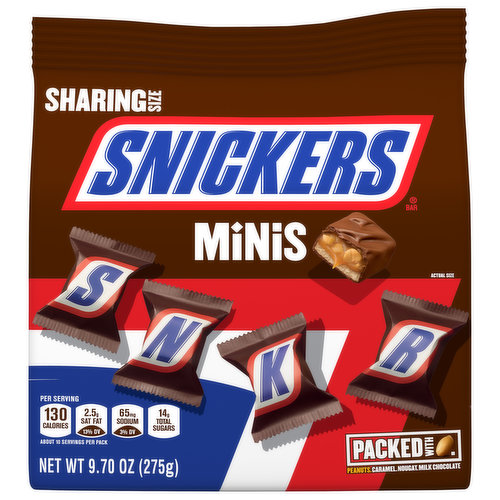 SNICKERS Fall Favorites Halloween Candy Minis Size Chocolate Bars,  11.5-Ounce Bag, Packaged Candy