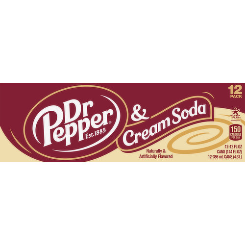 Dr Pepper Cream Soda - 12pk/12 fl oz Cans