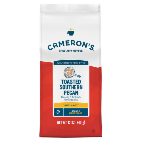 Cameron's Coffee Bag, Flavored, Toasted Southern Pecan Light Roast Ground Coffee