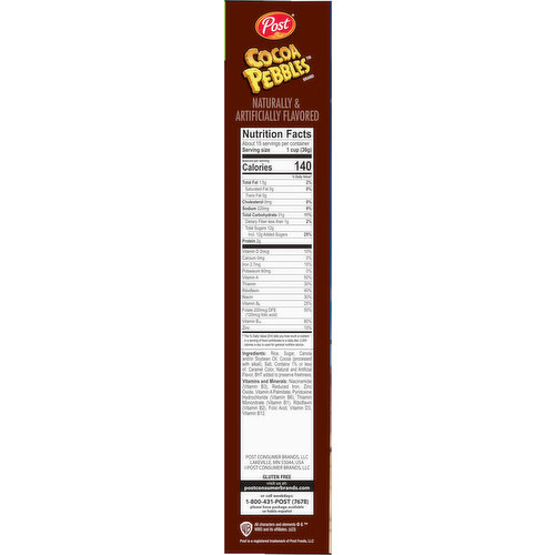 fruity pebbles cereal nutrition facts