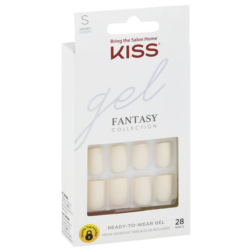 Kiss Nail Kit, Gel, Fantasy Collection, Short Length