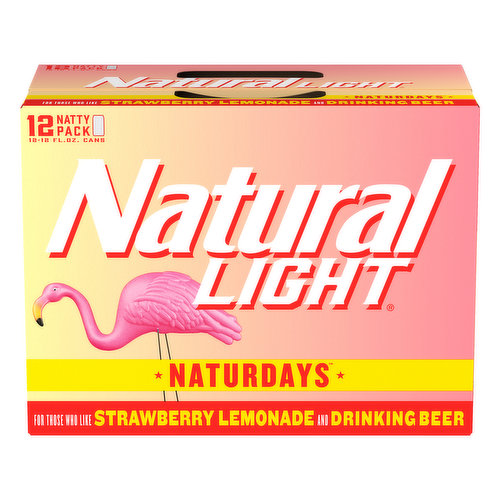 For those who like strawberry lemonade and drinking beer. Enjoy responsibly. www.naturallight.com. TapIntoYourBeer.com. For more information about our products and freshness guarantee, call 1-800-342-5283 or visit www.naturallight.com. Thirsty for more info? TapIntoYourBeer.com. Please recycle.