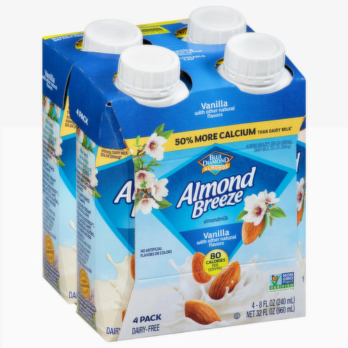 Almond Breeze Almondmilk, Vanilla, 4 Pack