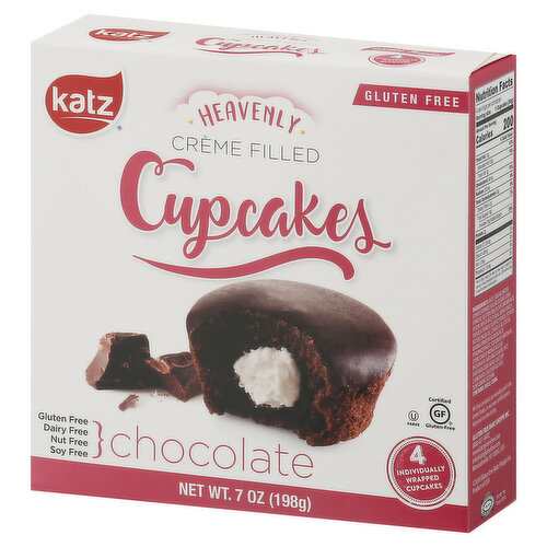 Katz Cupcakes, Creme Filled, Chocolate