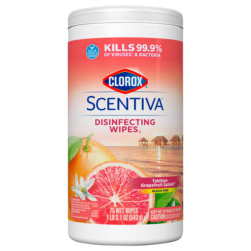 Clorox Scentiva Disinfecting Wipes, Tahitian Grapefruit Splash