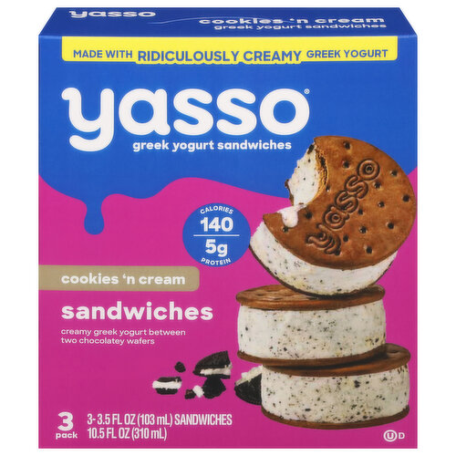 Yasso Greek Yogurt Sandwiches, Cookies 'n Cream