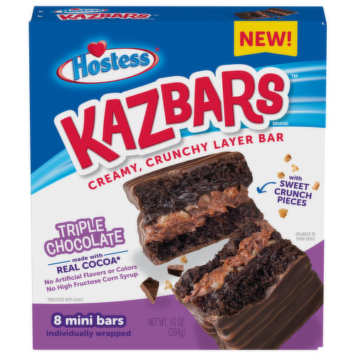 Hostess Kazbars Bars, Triple Chocolate, Mini