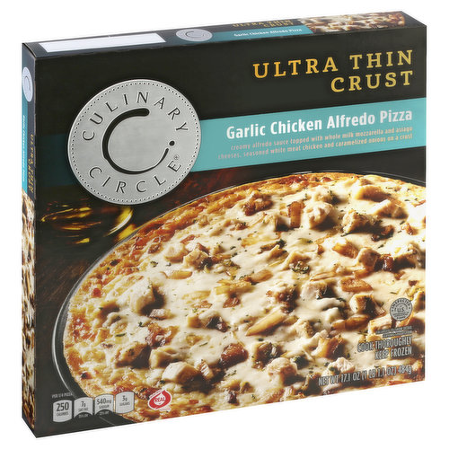 Culinary Circle Pizza, Ultra Thin Crust, Garlic Chicken Alfredo