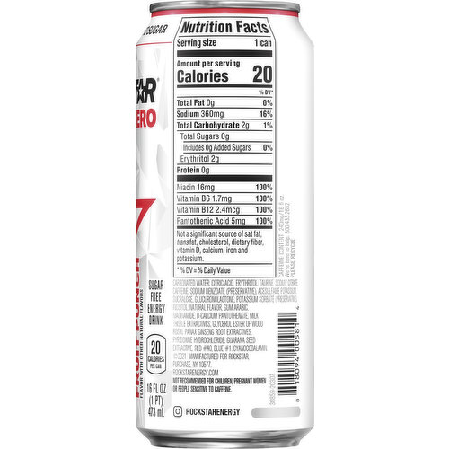 rockstar nutrition facts