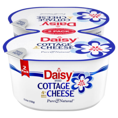 Daisy Pure & Natural Cottage Cheese, 4% Milkfat Minimum, 2 Pack