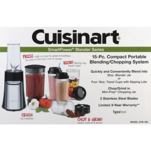 Cuisinart 32-Ounce Blender with Chopping Cup, Travel Cups and Lids