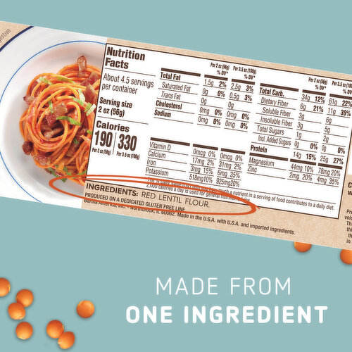 Spaghetti Pasta Product & Nutrition