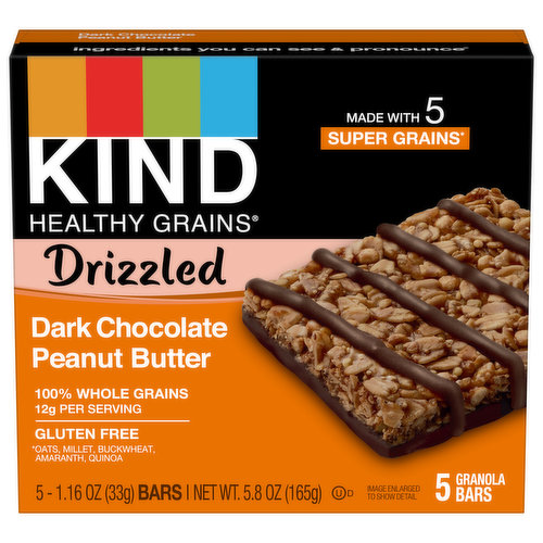 Kind Granola Bars, Dark Chocolate Peanut Butter, Drizzled