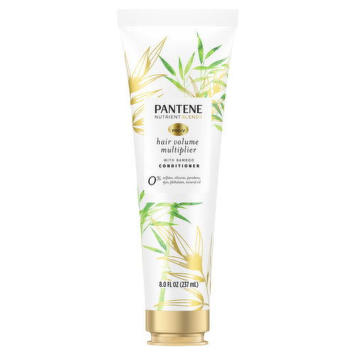 Pantene Nutrient Blends Pantene Sulfate Free Conditioner, Volumizing conditioner for fine or flat hair with Bamboo, Color Safe, 8.0 oz