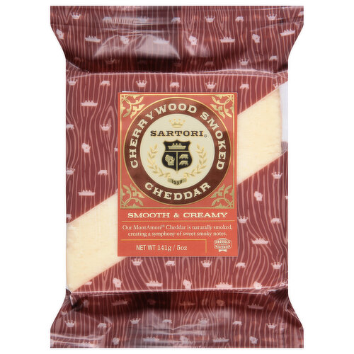 Sartori Cheese, Smooth & Creamy, Cherrywood Smoked Cheddar